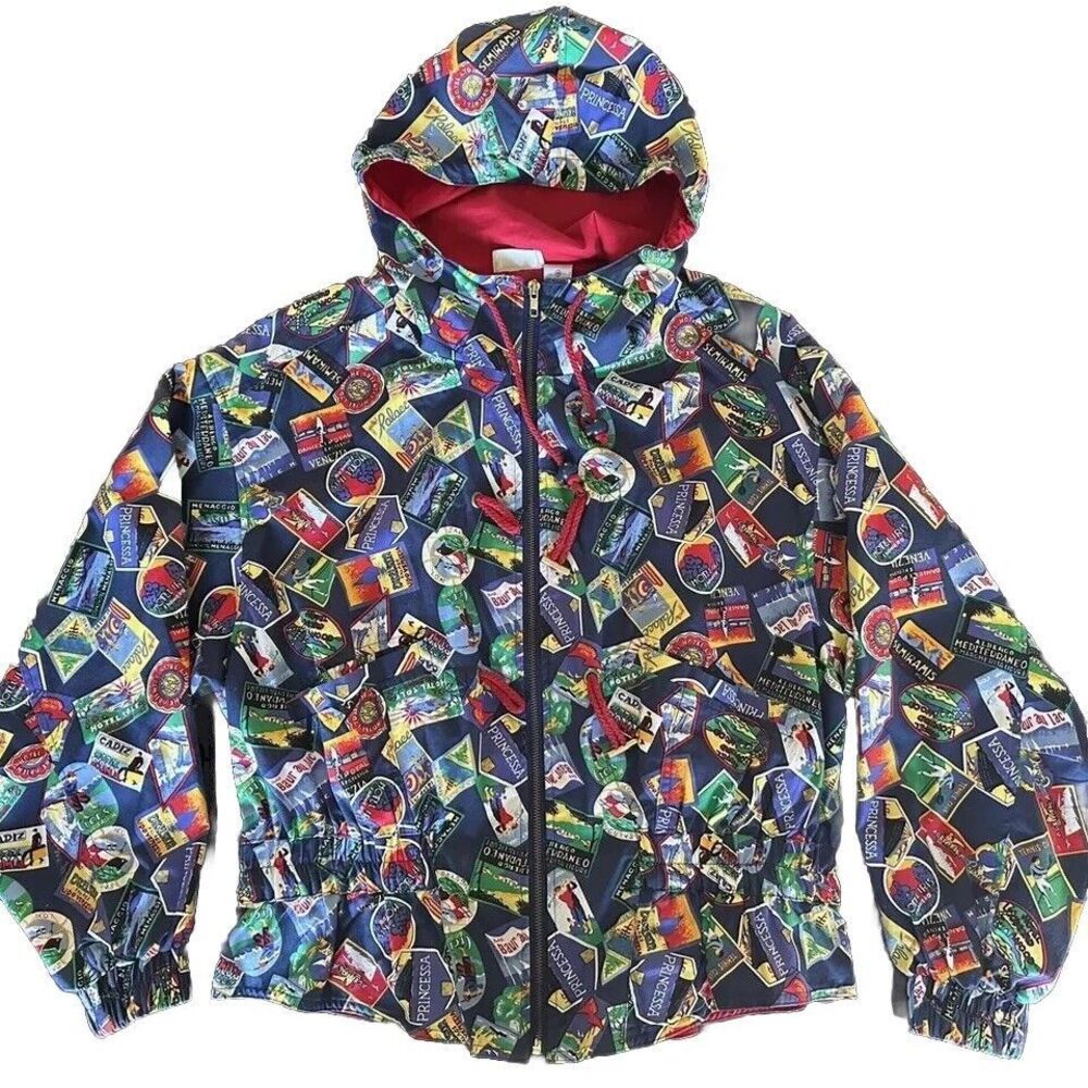 Vintage 90’s Postcard/Stamp AOP Jacket